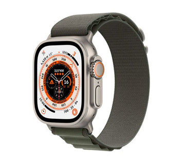 Apple Watch Ultra (GPS + Cellular), 49mm Titanium Case with Green Alpine Loop - Large